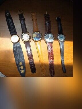Mixed Leather Strap Wristwatch Lot - Black, Brown, Tan